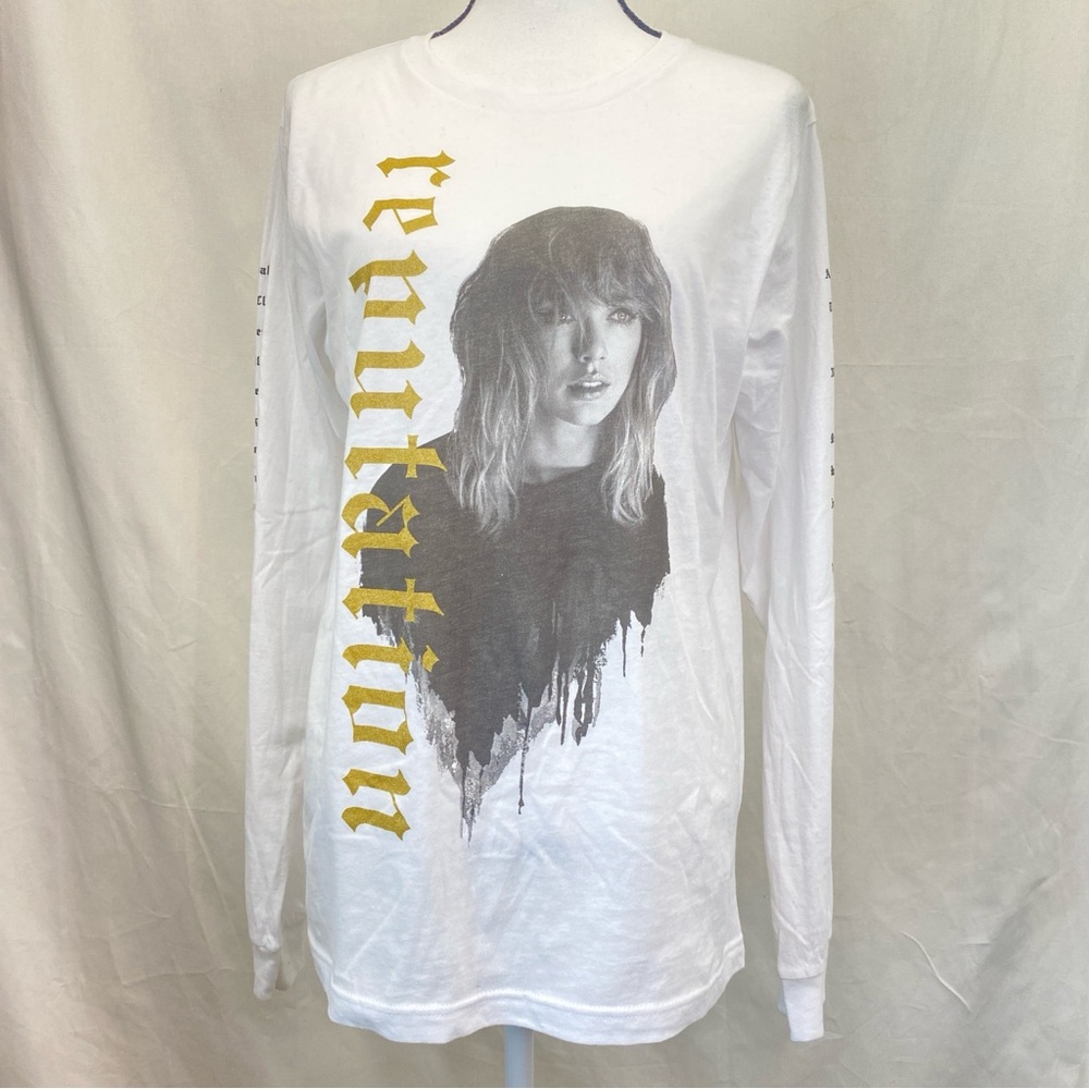 Taylor Swift Canvas 2018 Reputation Stadium Tour Long Sleeve White Medium Shirt